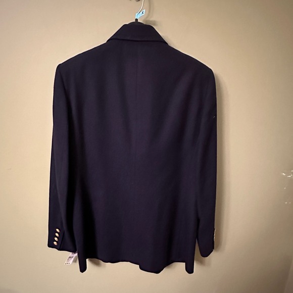 Vintage Talbots Navy Wool Blazer Sz 8 Gold Button Single Breasted Nautical USA - Picture 6 of 8